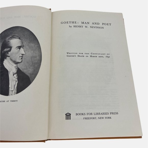 1971 Goethe: Man and Poet Book Henry W Nevinson Books for Libraries Press - Picture 3 of 6